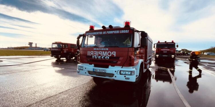 Exercițiu pe Aeroportul Timișoara. A fost activat Planul Roșu de Intervenție