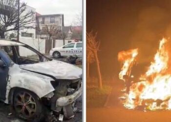 Mașina directorului de la Piețe Timișoara, incendiată în fața casei!