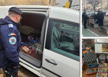 Peste 5200 de petarde și artificii confiscate de jandarmi într-o piață din Timișoara!
