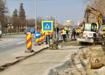 Se lucrează la sensurile giratorii de pe Calea Timișoarei din Giroc. Când vor fi gata?