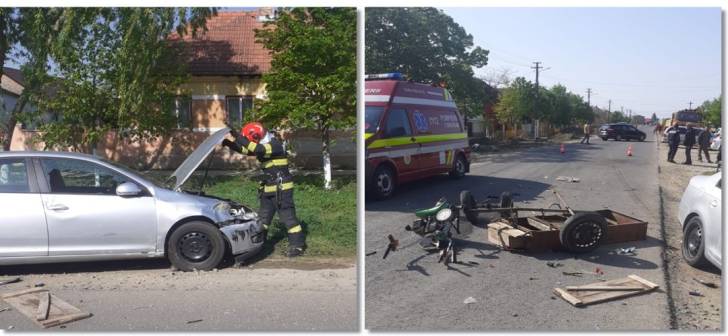 Accident mortal între o mașină și un motocultor! Le-au sărit capetele cât colo!