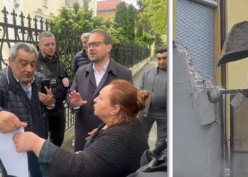 Demolare cu scandal. O poarta si un gard, daramate de angajatii Primariei