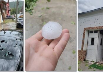 Prăpăd. A bătut grindină cât pumnul. Cod Roșu de furtună!