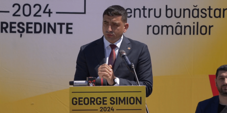 George Simion, președintele AUR, a ajuns în comuna Pechea: Avem 10 tiruri încărcate cu materiale de construcții, 20 de camioane cu materiale de igienă și de strictă necesitate
