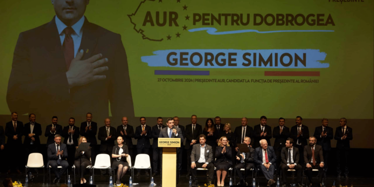 George Simion, la Constanța: Votați AUR! Asta este calea sigură să scăpăm de PSD, să scăpăm de copiii lui Iliescu!