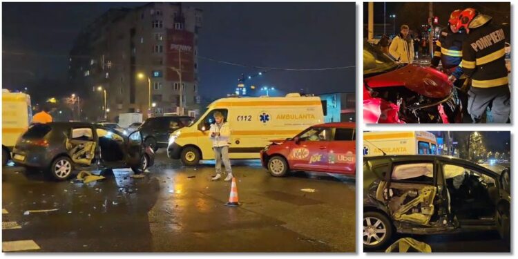 Accident grav intr-o intersectie din Timișoara! A fost provocat de o soferiță de 22 de ani. Câte victime a făcut?