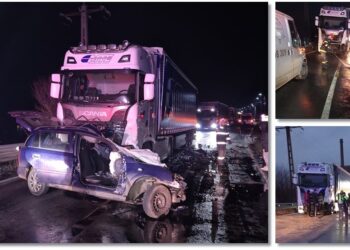 Tragedie pe o șosea din Timiș, dupa ce o mașină, un camion și o dubiță s-au izbit!