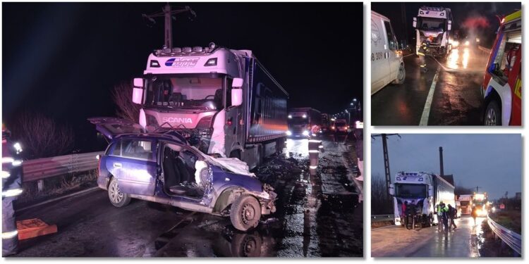 Tragedie pe o șosea din Timiș, dupa ce o mașină, un camion și o dubiță s-au izbit!