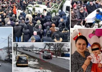 Cei doi tinerii părinți, împreună cu fetița lor care și-au pierdut viața în cumplitul accident de pe E85, au fost conduși pe ultimul drum!