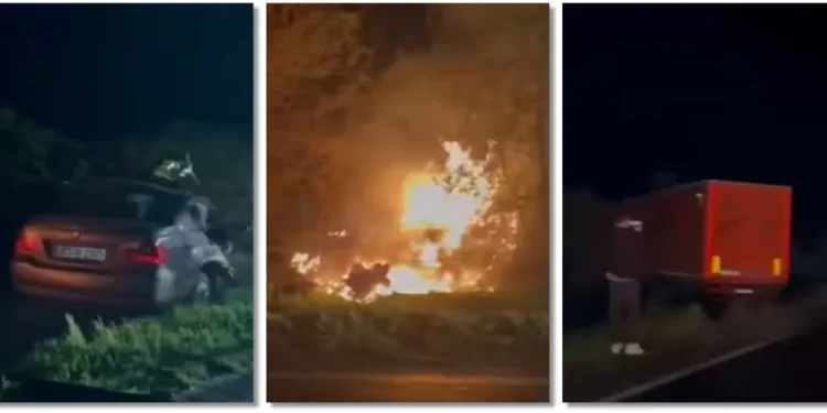 Accident violent provocat de un șofer de 19 ani: un tânăr a murit și alti doi au fost raniti dupa un