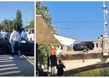 Răfuială între clanuri. Politistii l-au ‘saltat’ pe șoferul care a rupt balustrada podului de lângă Catedrală